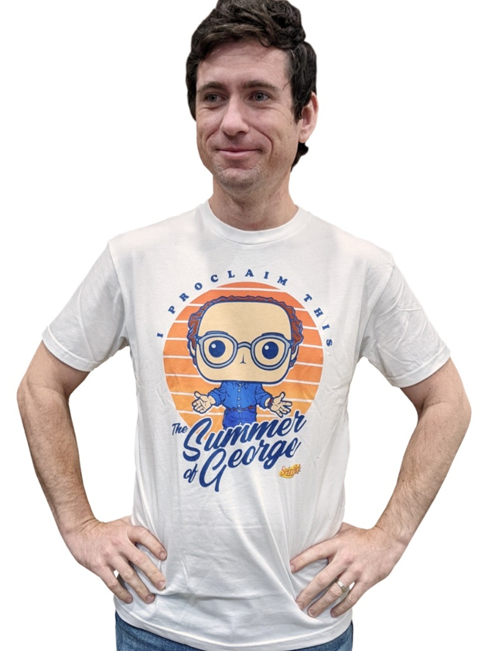 ✨NWT✨Funko Pop Tees x Seinfeld “Summer of George” Graphic Tee | White | men’s  S